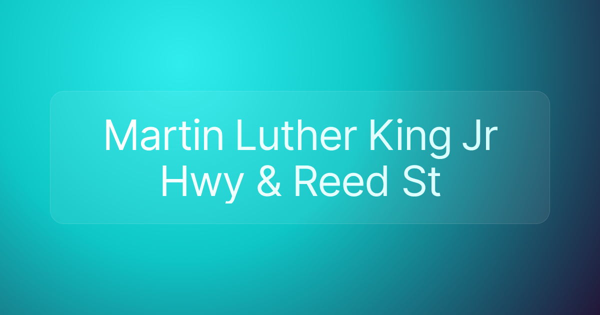 Martin Luther King Jr Hwy & Reed St