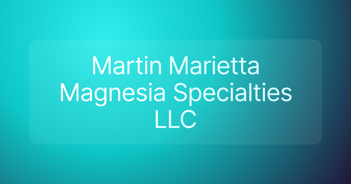 Martin Marietta Magnesia Specialties LLC