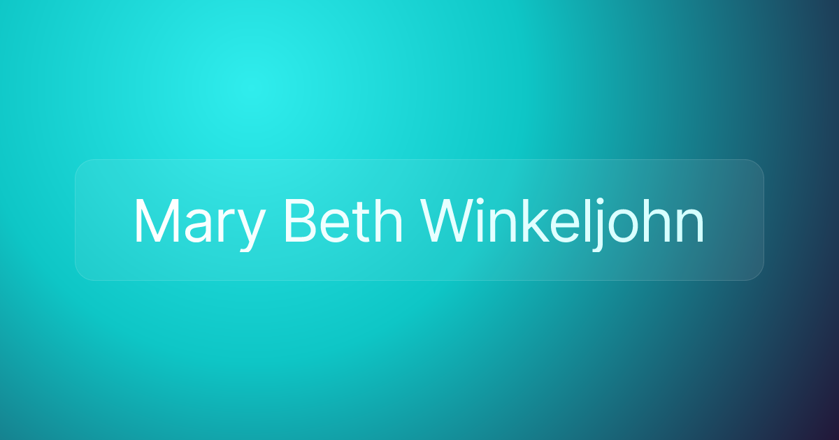 Mary Beth Winkeljohn