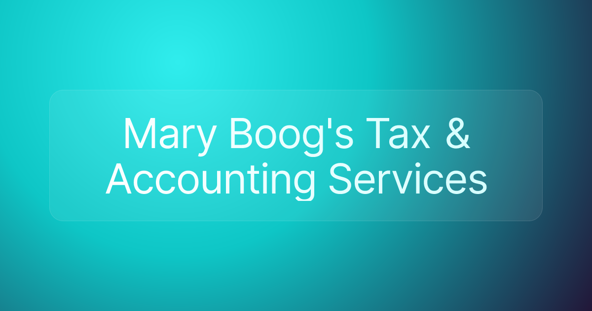 Mary Boog's Tax & Accounting Services