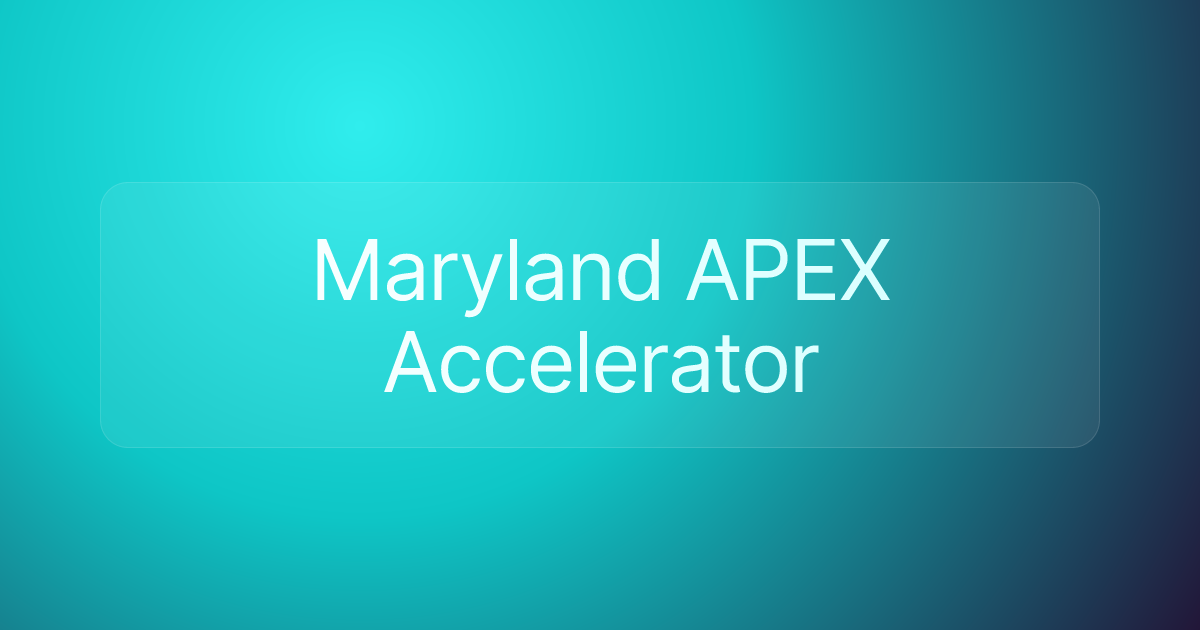 Maryland APEX Accelerator