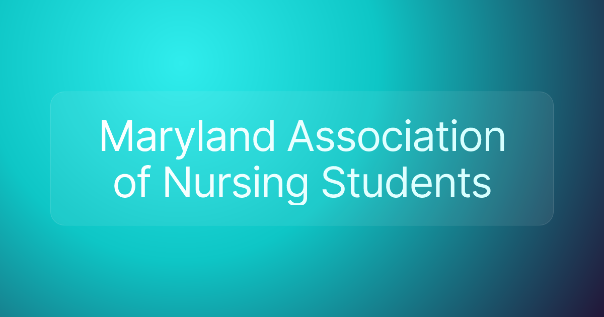 Maryland Association of Nursing Students
