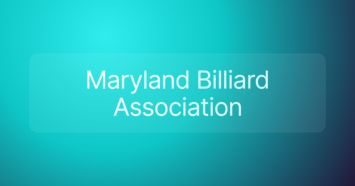 Maryland Billiard Association