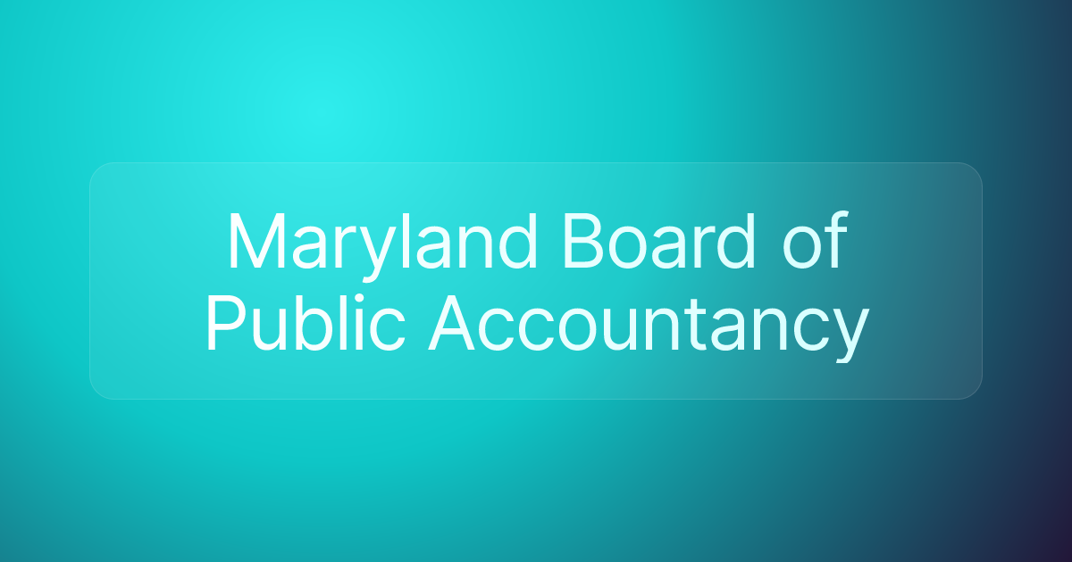 Maryland Board of Public Accountancy