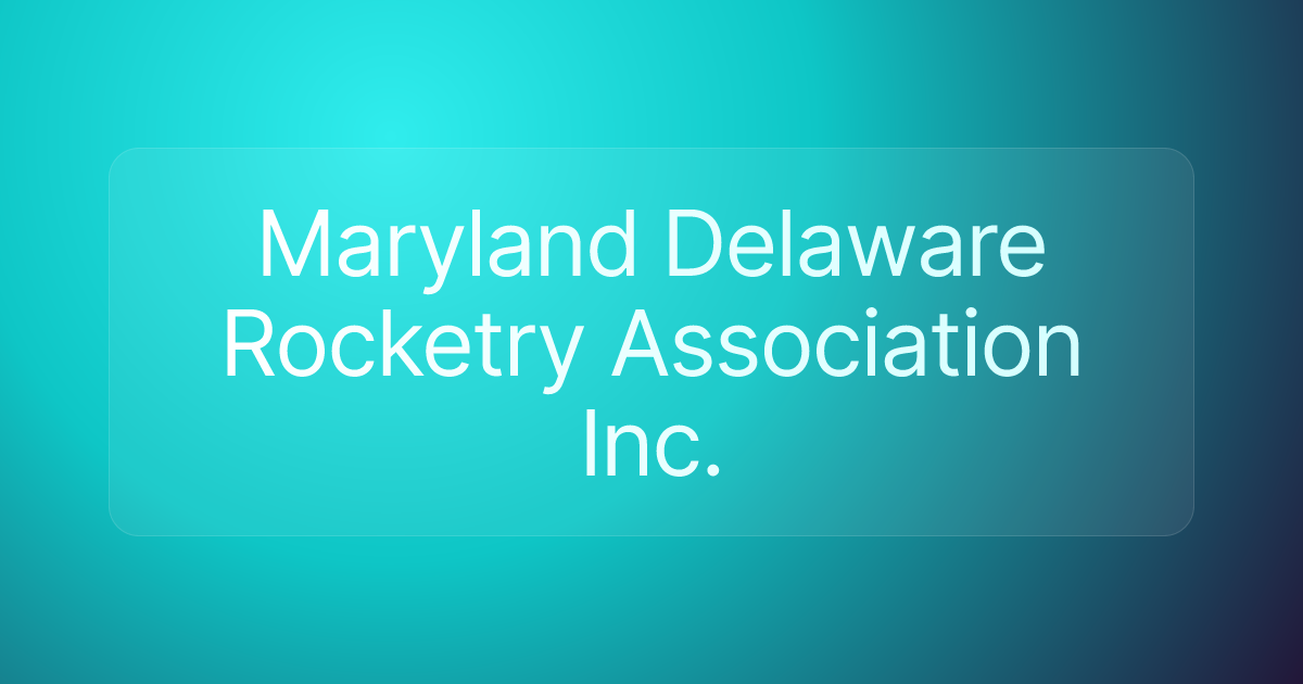 Maryland Delaware Rocketry Association Inc.