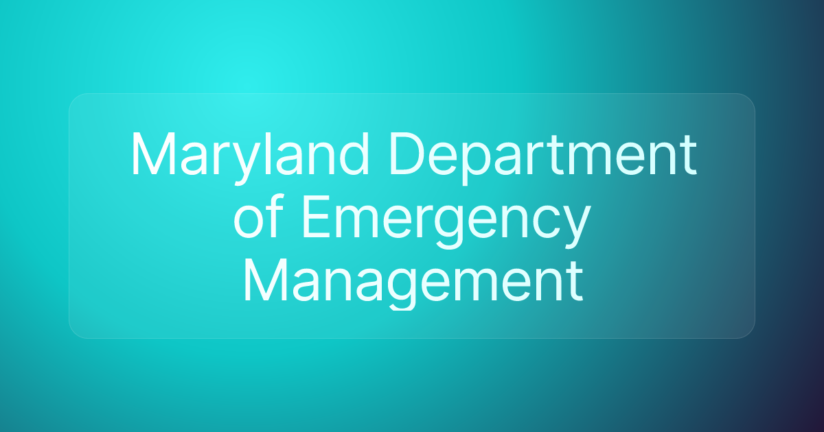Maryland Department of Emergency Management