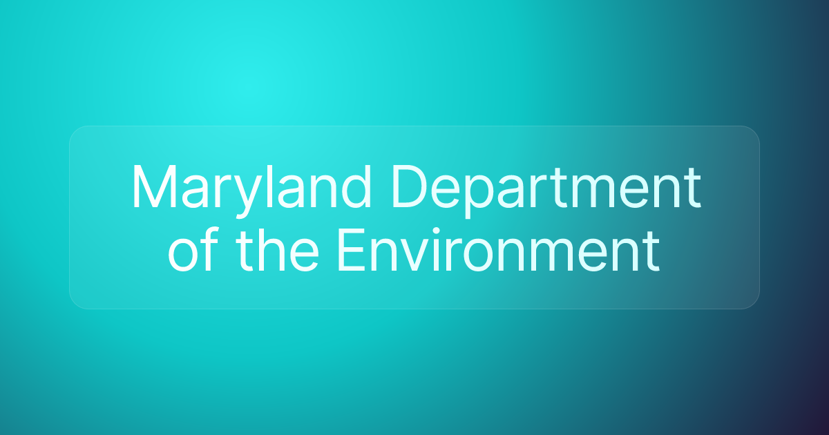 Maryland Department of the Environment