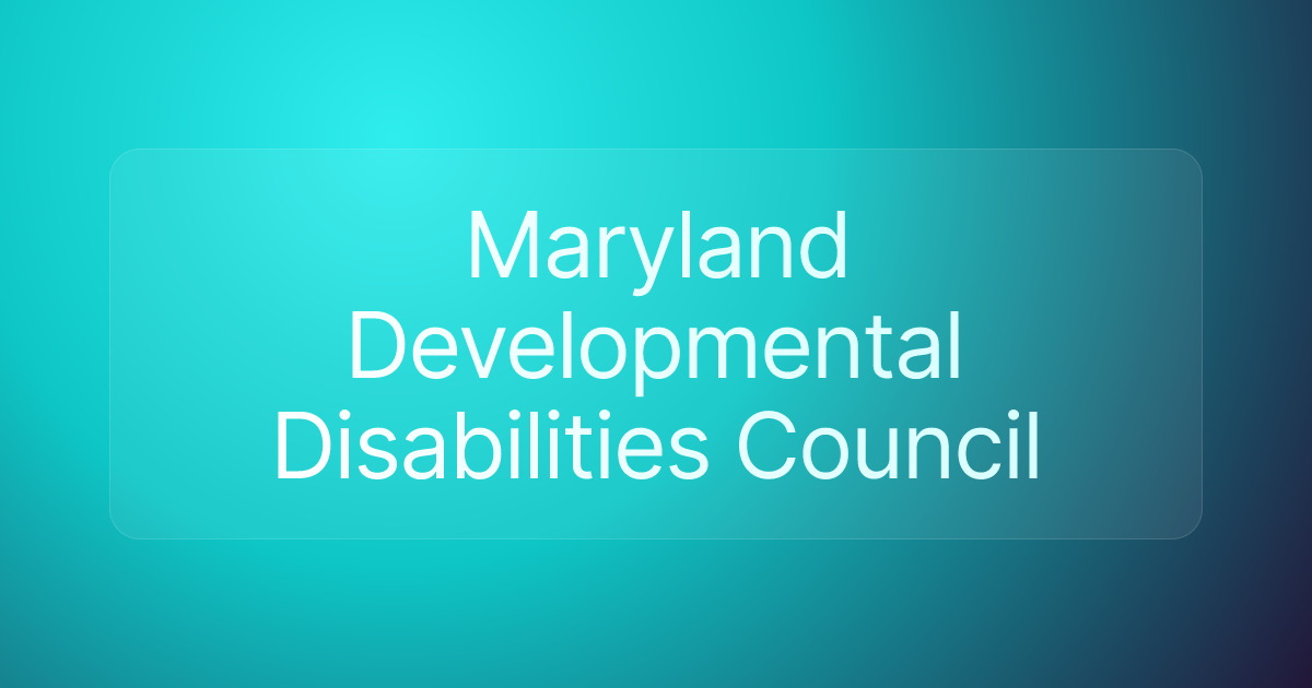 Maryland Developmental Disabilities Council