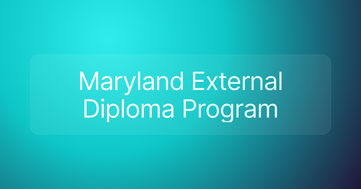Maryland External Diploma Program