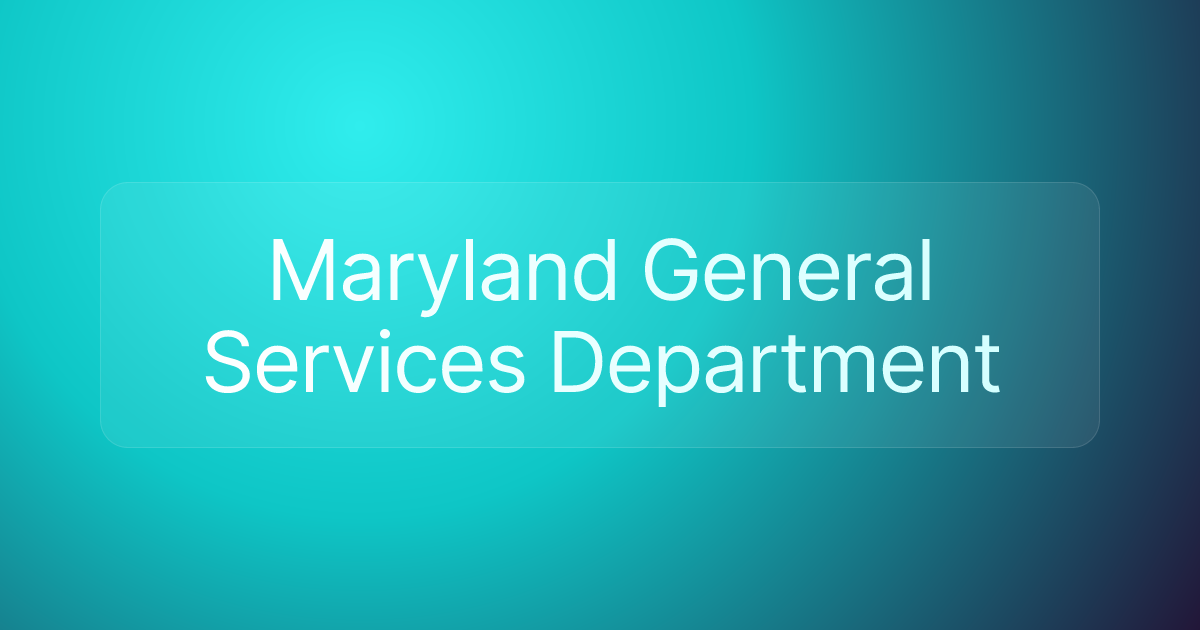 Maryland General Services Department