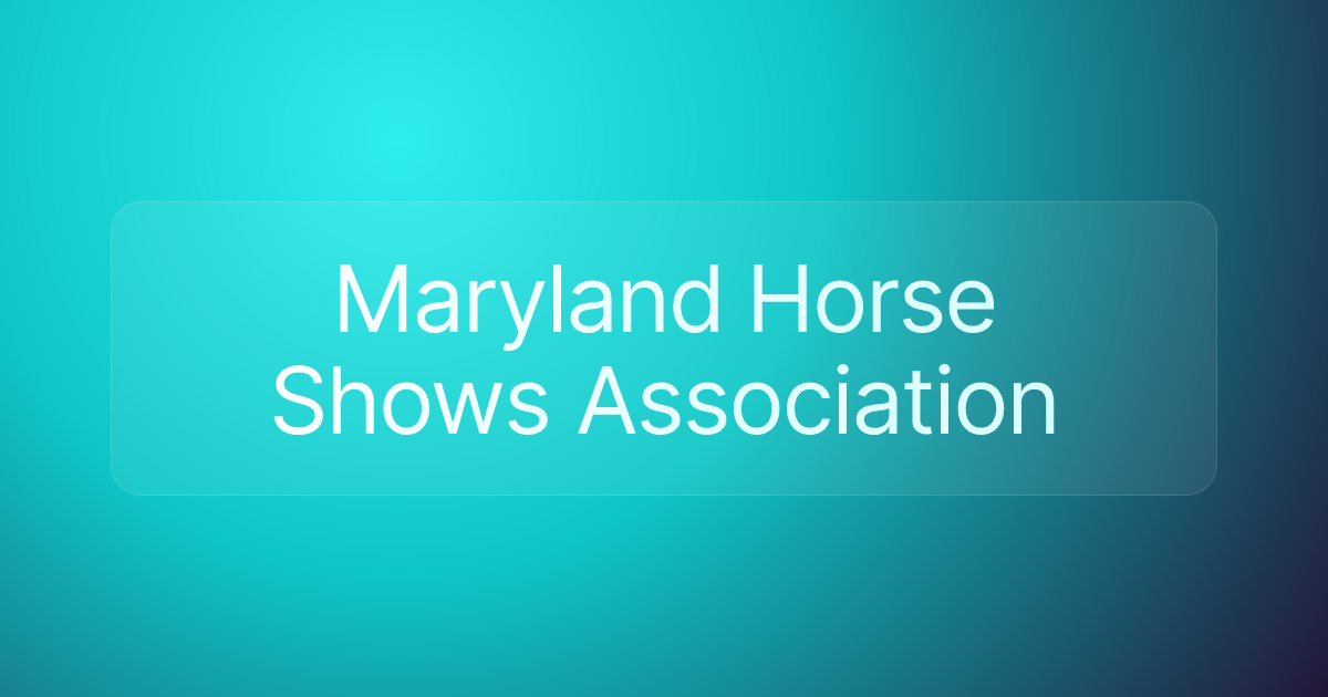 Maryland Horse Shows Association