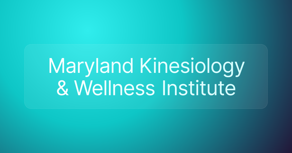 Maryland Kinesiology & Wellness Institute