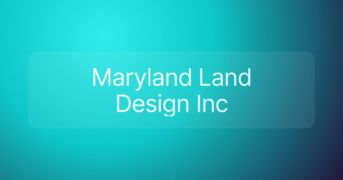 Maryland Land Design Inc