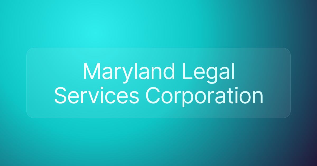Maryland Legal Services Corporation