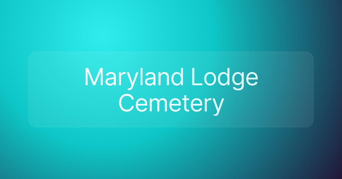 Maryland Lodge Cemetery