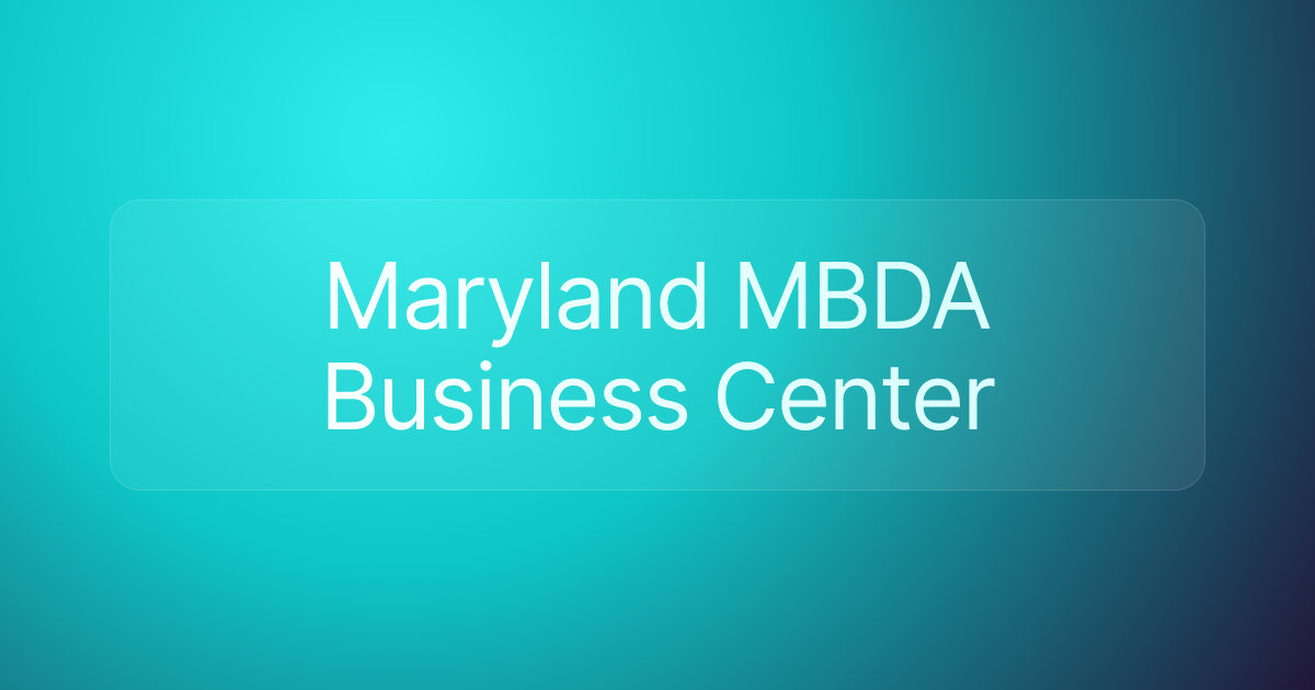 Maryland MBDA Business Center