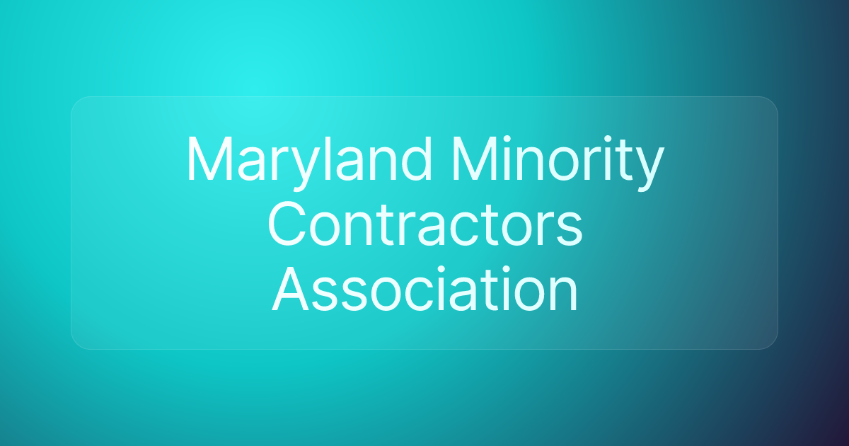 Maryland Minority Contractors Association