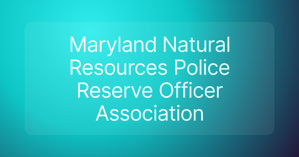 Maryland Natural Resources Police Reserve Officer Association