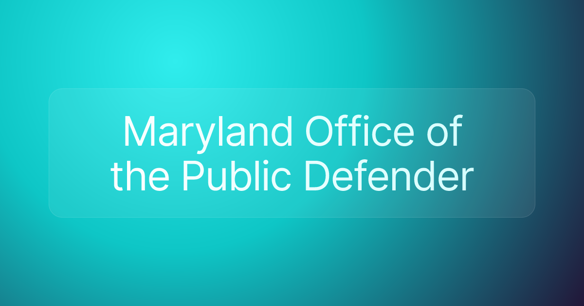 Maryland Office of the Public Defender