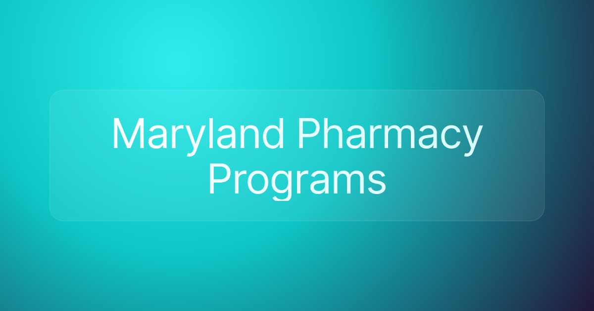 Maryland Pharmacy Programs