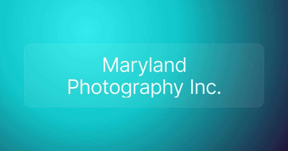 Maryland Photography Inc.