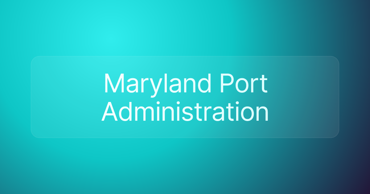 Maryland Port Administration