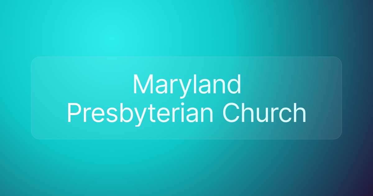 Maryland Presbyterian Church
