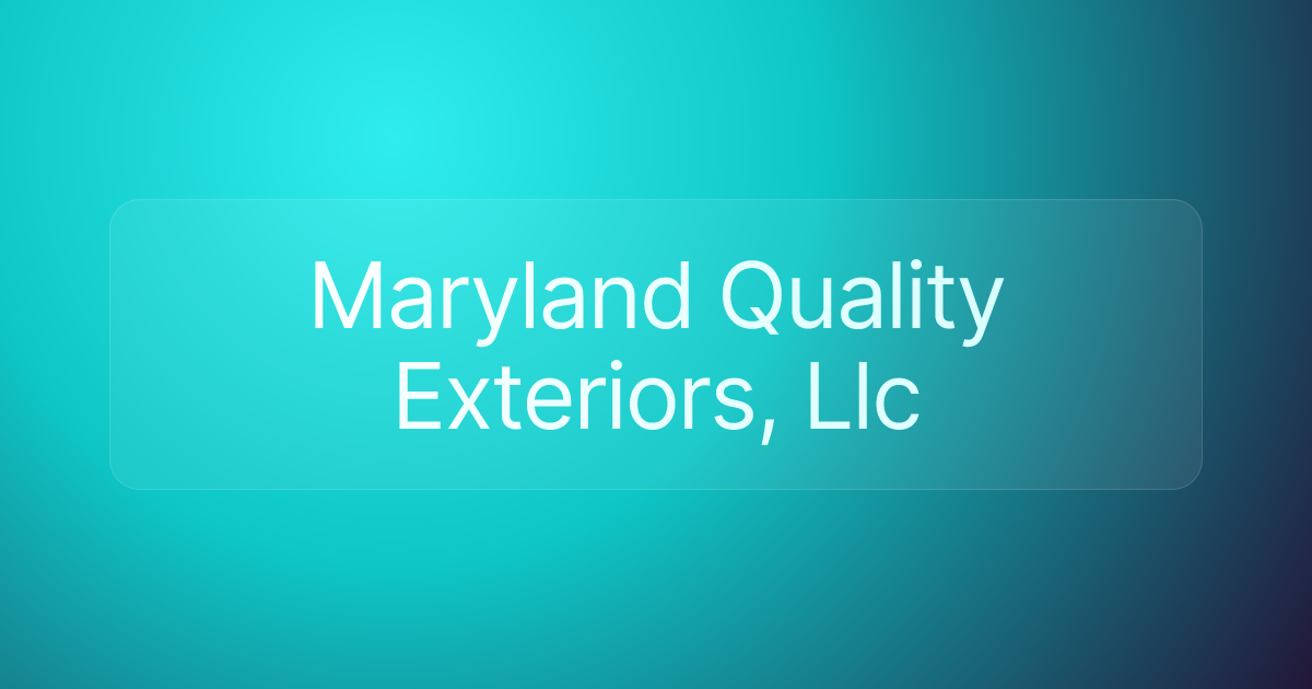 Maryland Quality Exteriors, Llc