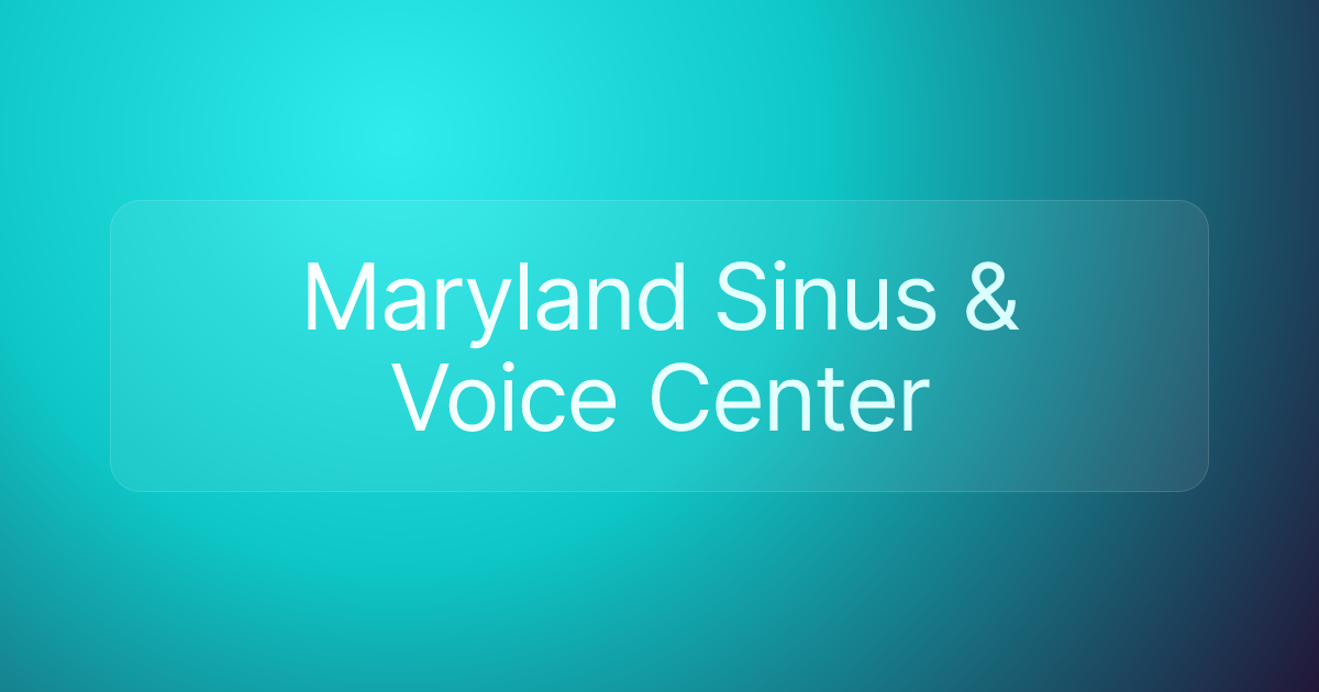 Maryland Sinus & Voice Center