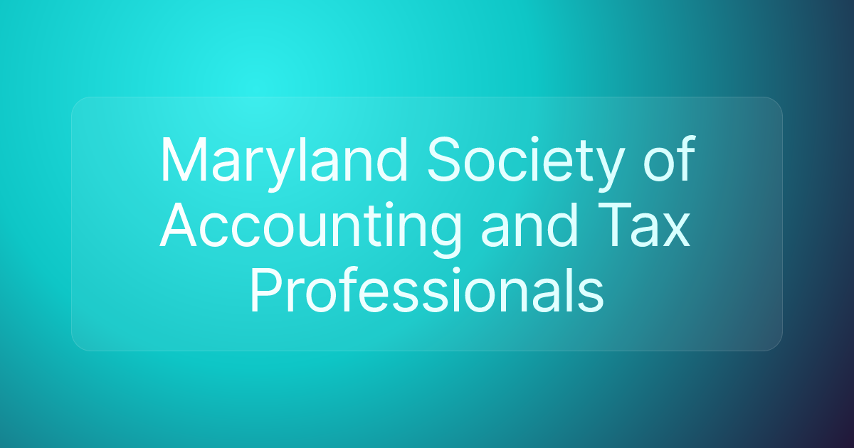 Maryland Society of Accounting and Tax Professionals