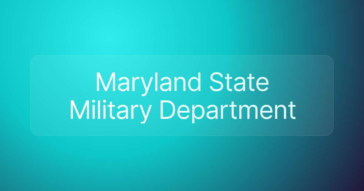 Maryland State Military Department