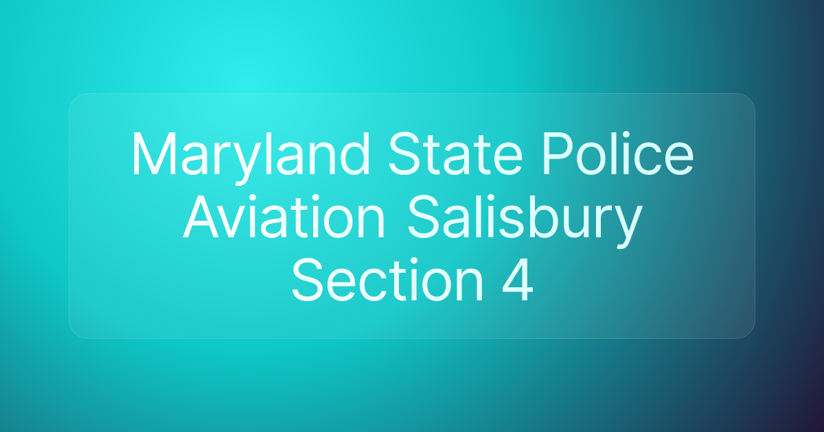 Maryland State Police Aviation Salisbury Section 4