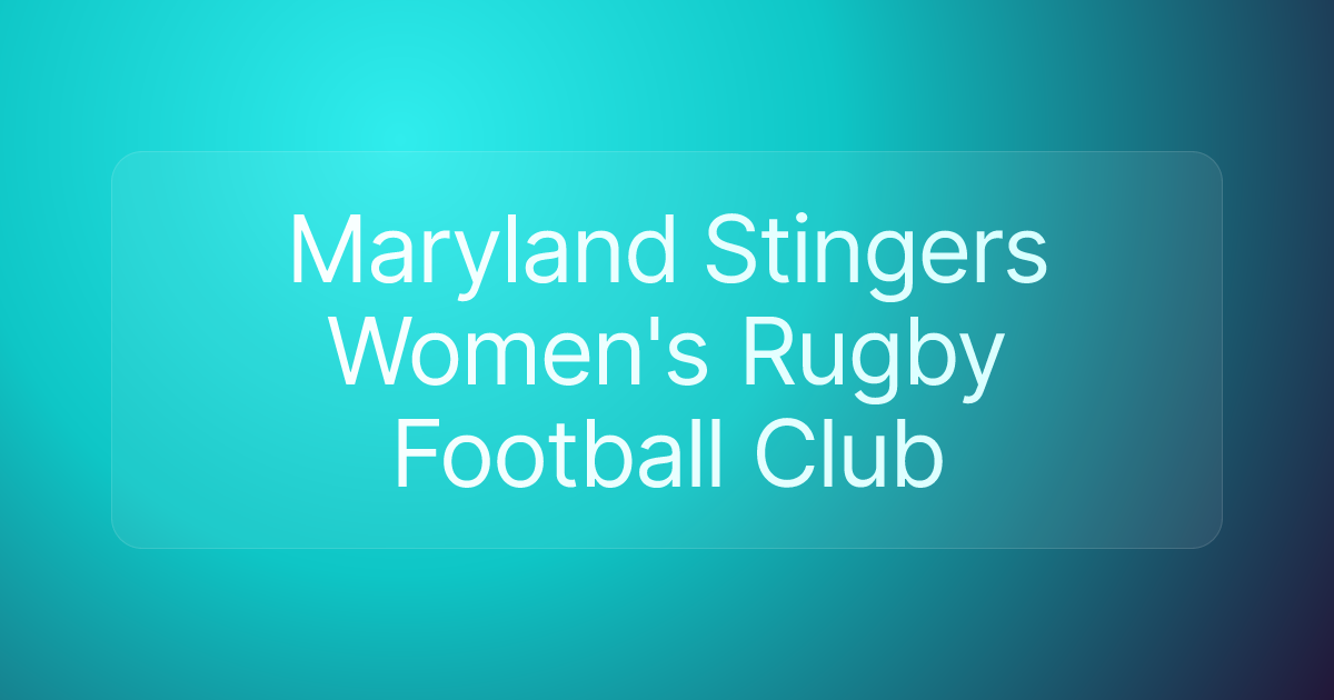 Maryland Stingers Women's Rugby Football Club