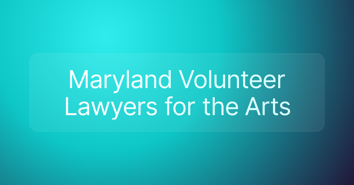Maryland Volunteer Lawyers for the Arts