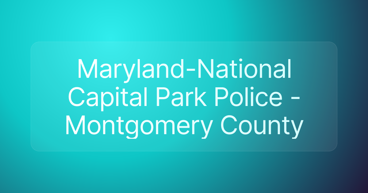 Maryland-National Capital Park Police - Montgomery County