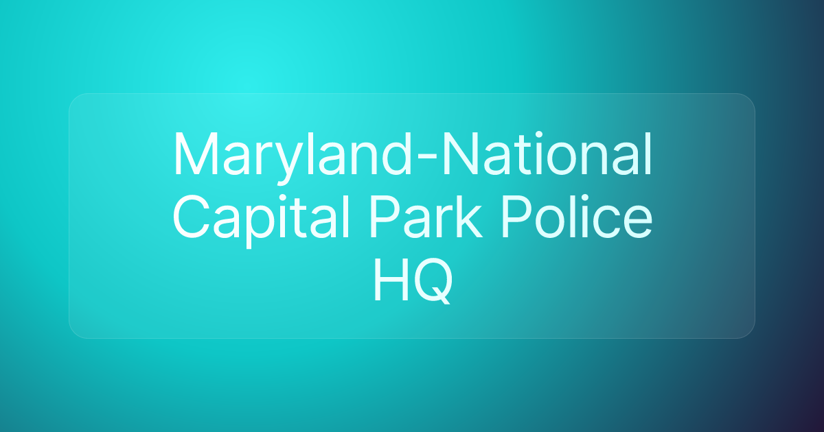 Maryland-National Capital Park Police HQ