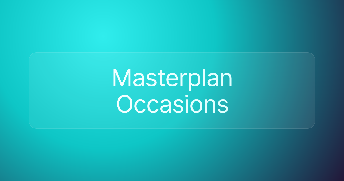 Masterplan Occasions