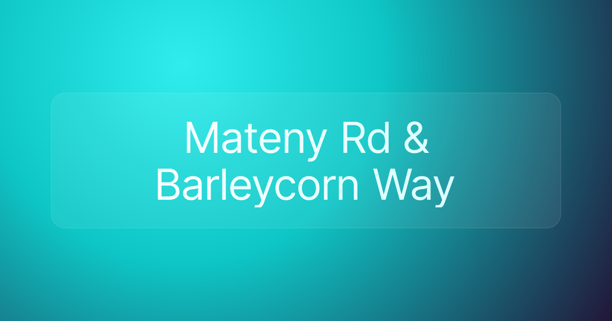 Mateny Rd & Barleycorn Way
