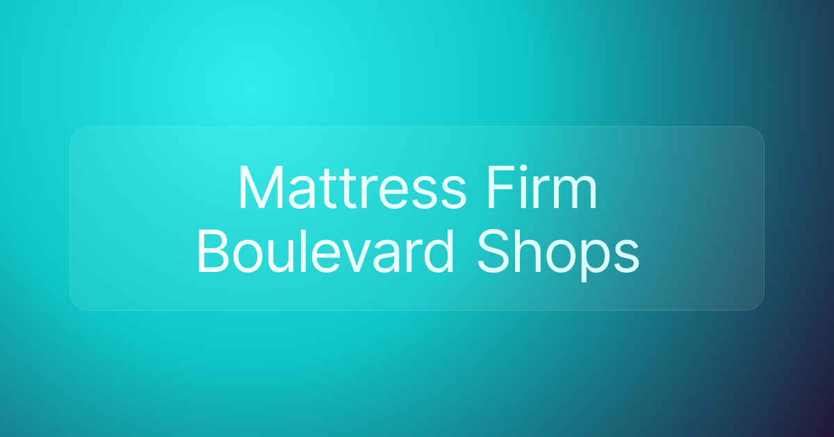 Mattress Firm Boulevard Shops