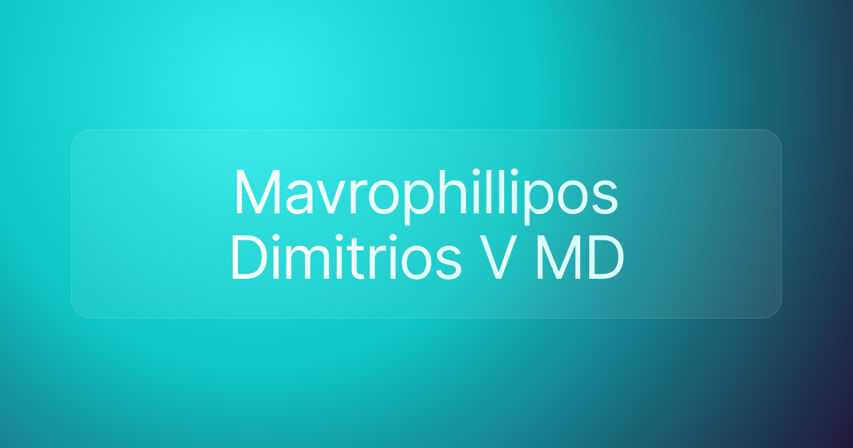 Mavrophillipos Dimitrios V MD