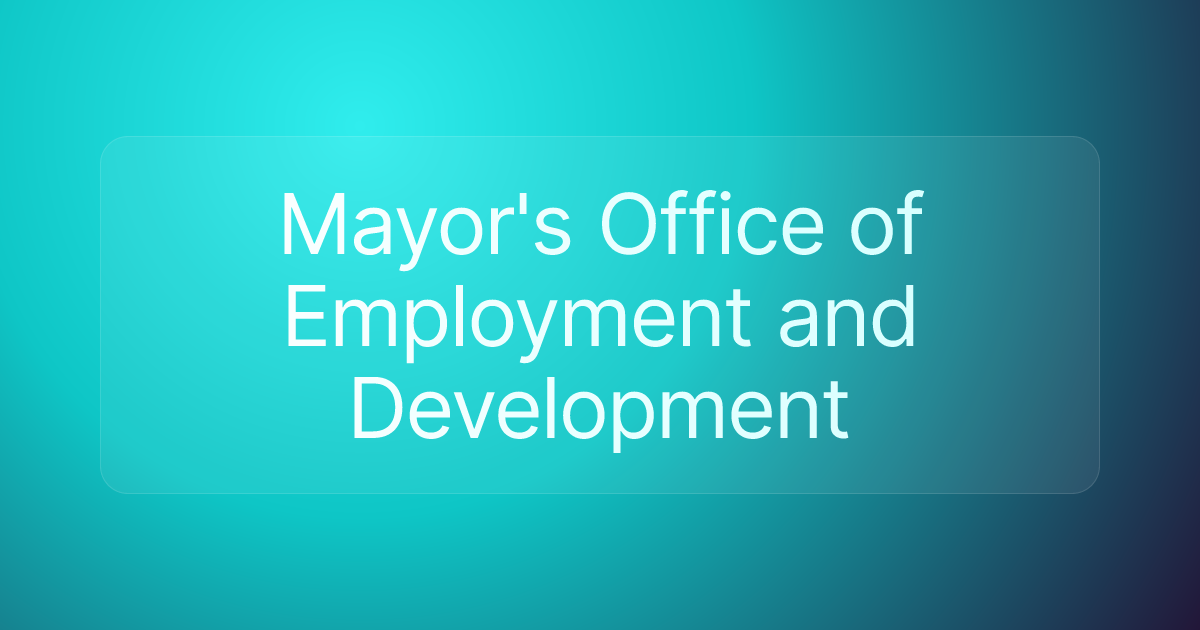 Mayor's Office of Employment and Development