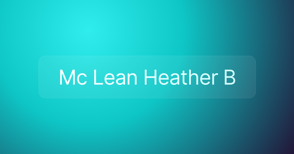 Mc Lean Heather B