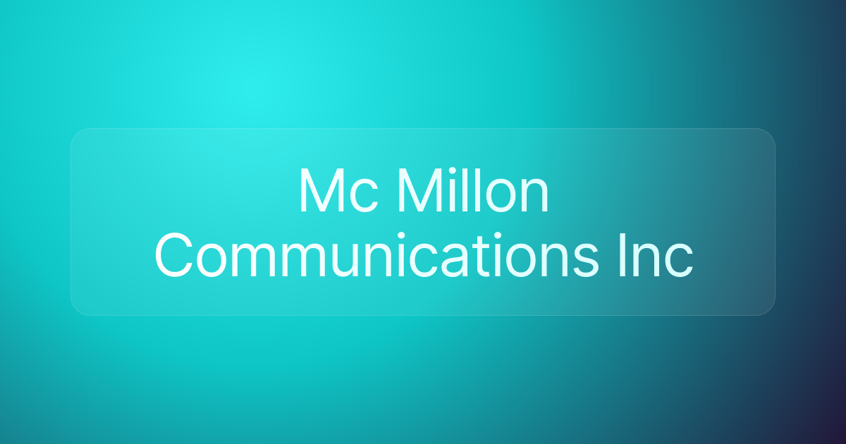Mc Millon Communications Inc