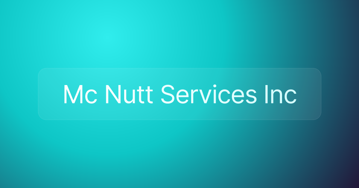 Mc Nutt Services Inc