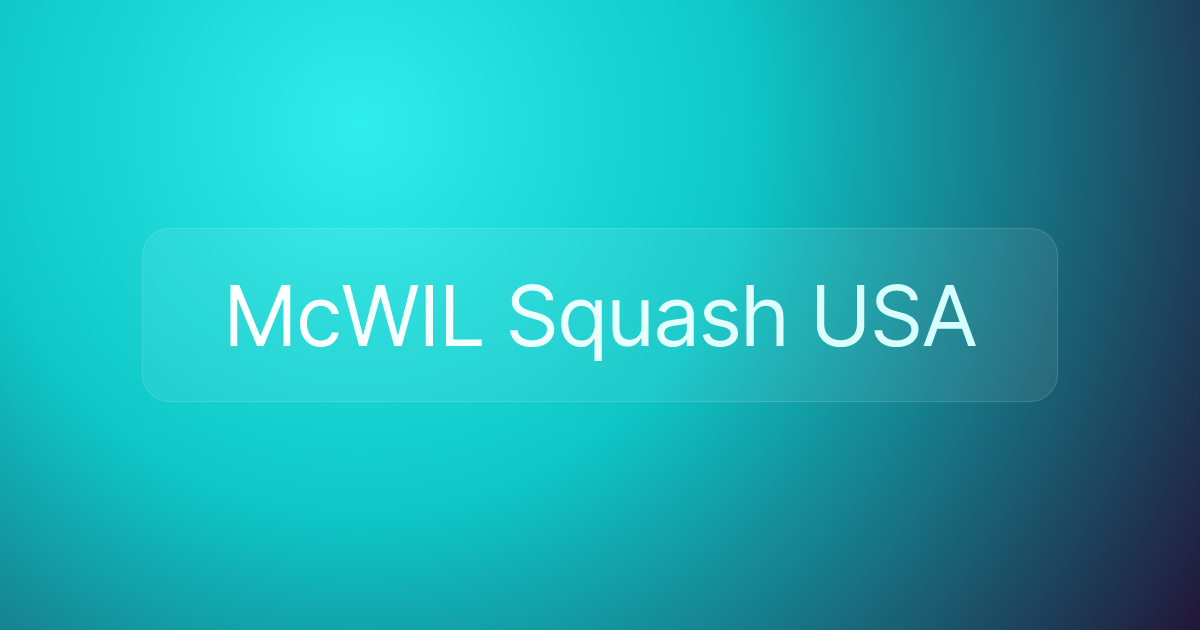 McWIL Squash USA