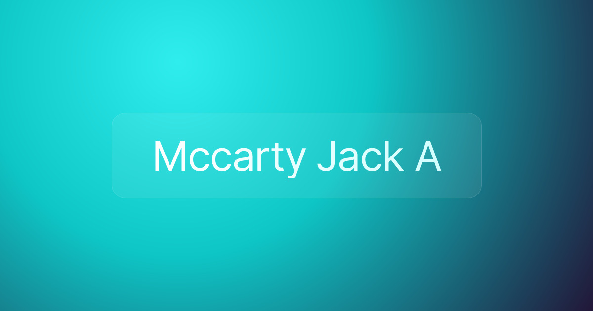 Mccarty Jack A