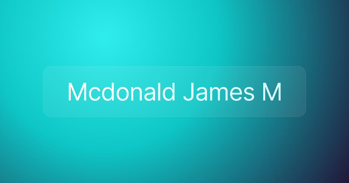 Mcdonald James M