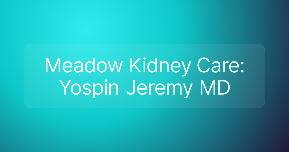 Meadow Kidney Care: Yospin Jeremy MD