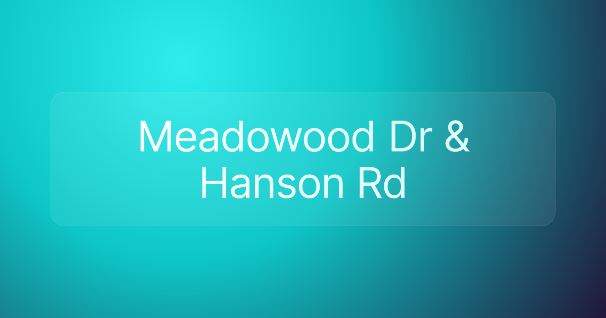 Meadowood Dr & Hanson Rd