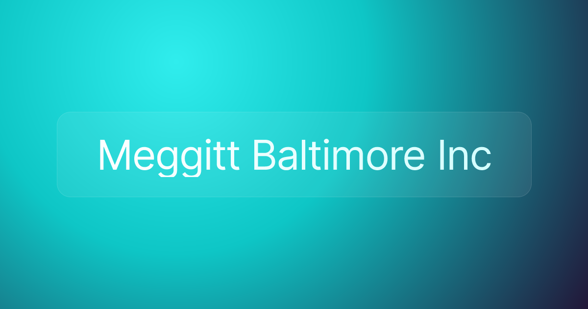 Meggitt Baltimore Inc